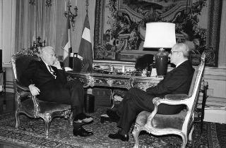 Il Presidente della Repubblica Francesco Cossiga riceve in udienza Alberto Bemporad, commissario generale per l'"Esposizione internazionale specializzata Genova 1992"