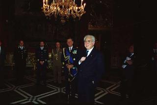 Il Presidente della Repubblica Francesco Cossiga riceve il Generale di Squadra Aerea Stelio Nardini, nuovo Capo di Stato maggiore dell'Aeronautica