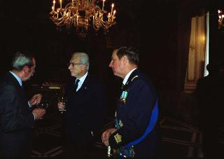 Il Presidente della Repubblica Francesco Cossiga riceve il Generale di Squadra Aerea Stelio Nardini, nuovo Capo di Stato maggiore dell'Aeronautica