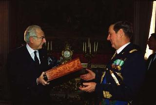 Il Presidente della Repubblica Francesco Cossiga riceve il Generale di Squadra Aerea Stelio Nardini, nuovo Capo di Stato maggiore dell'Aeronautica