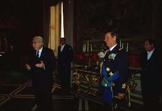 Il Presidente della Repubblica Francesco Cossiga riceve il Generale di Squadra Aerea Stelio Nardini, nuovo Capo di Stato maggiore dell'Aeronautica