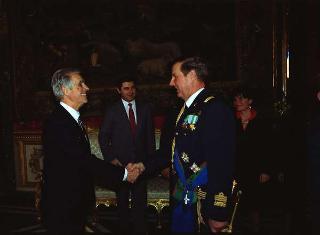 Il Presidente della Repubblica Francesco Cossiga riceve il Generale di Squadra Aerea Stelio Nardini, nuovo Capo di Stato maggiore dell'Aeronautica