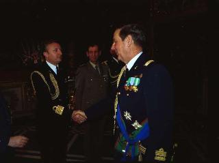 Il Presidente della Repubblica Francesco Cossiga riceve il Generale di Squadra Aerea Stelio Nardini, nuovo Capo di Stato maggiore dell'Aeronautica