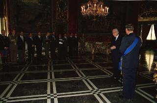 Il Presidente della Repubblica Francesco Cossiga riceve il Generale di Squadra Aerea Stelio Nardini, nuovo Capo di Stato maggiore dell'Aeronautica