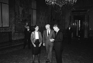 Incontro del Presidente della Repubblica Francesco Cossiga con il Vice Presidente degli USA Dan Quayle e la signora Quayle, e successiva udienza con gli esponenti della Fondazione Eisenhower