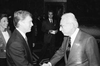Incontro del Presidente della Repubblica Francesco Cossiga con il Vice Presidente degli USA Dan Quayle e la signora Quayle, e successiva udienza con gli esponenti della Fondazione Eisenhower