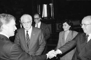 Incontro del Presidente della Repubblica Francesco Cossiga con il Vice Presidente degli USA Dan Quayle e la signora Quayle, e successiva udienza con gli esponenti della Fondazione Eisenhower