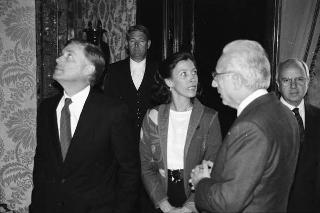 Incontro del Presidente della Repubblica Francesco Cossiga con il Vice Presidente degli USA Dan Quayle e la signora Quayle, e successiva udienza con gli esponenti della Fondazione Eisenhower