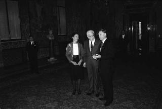 Incontro del Presidente della Repubblica Francesco Cossiga con il Vice Presidente degli USA Dan Quayle e la signora Quayle, e successiva udienza con gli esponenti della Fondazione Eisenhower
