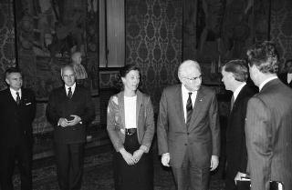 Incontro del Presidente della Repubblica Francesco Cossiga con il Vice Presidente degli USA Dan Quayle e la signora Quayle, e successiva udienza con gli esponenti della Fondazione Eisenhower