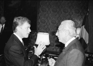 Incontro del Presidente della Repubblica Francesco Cossiga con il Vice Presidente degli USA Dan Quayle e la signora Quayle, e successiva udienza con gli esponenti della Fondazione Eisenhower