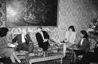 Incontro del Presidente della Repubblica Francesco Cossiga con il Vice Presidente degli USA Dan Quayle e la signora Quayle, e successiva udienza con gli esponenti della Fondazione Eisenhower