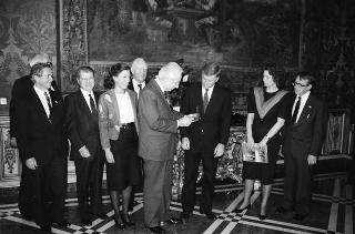 Incontro del Presidente della Repubblica Francesco Cossiga con il Vice Presidente degli USA Dan Quayle e la signora Quayle, e successiva udienza con gli esponenti della Fondazione Eisenhower