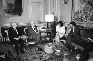 Incontro del Presidente della Repubblica Francesco Cossiga con Anibal Cavaco Silva, primo ministro della Repubblica del Portogallo