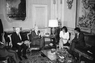 Incontro del Presidente della Repubblica Francesco Cossiga con Anibal Cavaco Silva, primo ministro della Repubblica del Portogallo