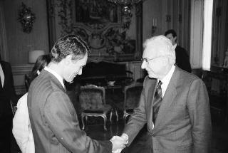 Incontro del Presidente della Repubblica Francesco Cossiga con Anibal Cavaco Silva, primo ministro della Repubblica del Portogallo