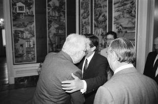 Incontro del Presidente della Repubblica Francesco Cossiga con l'on. Giovanni Malagodi, con il Bureau dell'Internazionale liberale