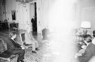 Incontro del Presidente della Repubblica Francesco Cossiga con Mons. Giovanni Saldarini, arcivescovo di Torino e una delegazione dell'Arcidiocesi