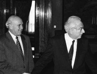 Incontro con il Presidente della Repubblica del Sud Africa Frederick W. De Klerk