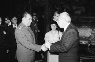Incontro del Presidente della Repubblica Francesco Cossiga con Dmitry Yazov, ministro della difesa dell'URSS