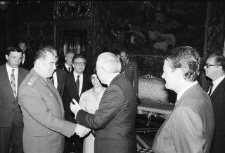 Incontro del Presidente della Repubblica Francesco Cossiga con Dmitry Yazov, ministro della difesa dell'URSS