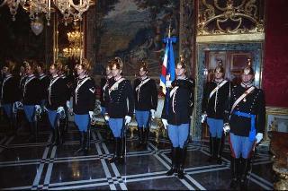 Cerimonia di consegna del nuovo Stendardo Presidenziale al Comando Carabinieri Guardie del Presidente della Repubblica