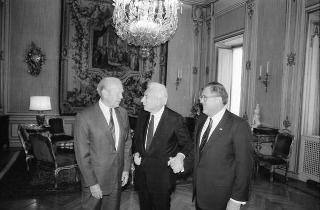 Incontro del Presidente della Repubblica Francesco Cossiga con Gerald Ford, ex Presidente degli Stati Uniti d'America