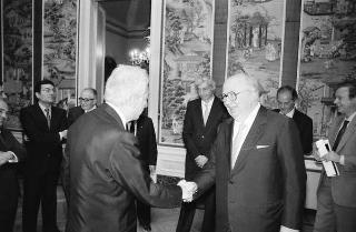 Incontro del Presidente della Repubblica Francesco Cossiga con Gerald Ford, ex Presidente degli Stati Uniti d'America
