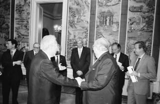 Incontro del Presidente della Repubblica Francesco Cossiga con Gerald Ford, ex Presidente degli Stati Uniti d'America