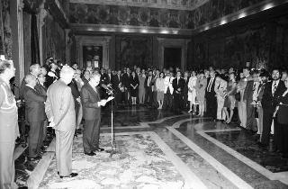 Udienza con  Gian Luigi Rondi, Presidente dell'Ente David di Donatello, con la giuria ed i candidati al Premio «David di Donatello» 1990