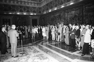 Udienza con  Gian Luigi Rondi, Presidente dell'Ente David di Donatello, con la giuria ed i candidati al Premio «David di Donatello» 1990