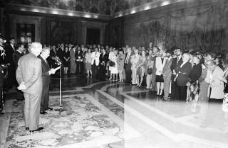 Udienza con  Gian Luigi Rondi, Presidente dell'Ente David di Donatello, con la giuria ed i candidati al Premio «David di Donatello» 1990