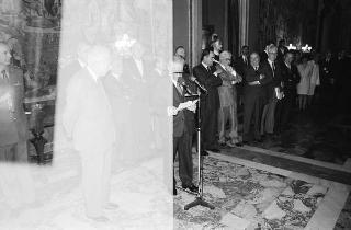 Udienza con  Gian Luigi Rondi, Presidente dell'Ente David di Donatello, con la giuria ed i candidati al Premio «David di Donatello» 1990