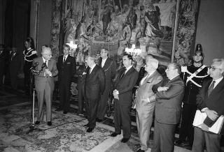 Udienza con  Gian Luigi Rondi, Presidente dell'Ente David di Donatello, con la giuria ed i candidati al Premio «David di Donatello» 1990