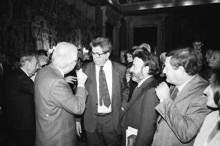 Udienza con  Gian Luigi Rondi, Presidente dell'Ente David di Donatello, con la giuria ed i candidati al Premio «David di Donatello» 1990