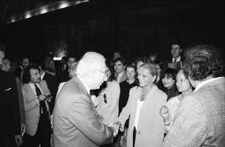 Udienza con  Gian Luigi Rondi, Presidente dell'Ente David di Donatello, con la giuria ed i candidati al Premio «David di Donatello» 1990