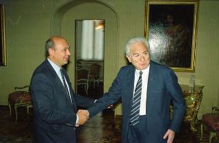 Il Presidente della Repubblica Francesco Cossiga riceve Paolo Mieli, nuovo direttore de "La Stampa"