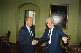 Il Presidente della Repubblica Francesco Cossiga riceve Paolo Mieli, nuovo direttore de "La Stampa"