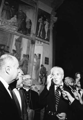 Visita a Firenze, in occasione dell'inaugurazione delle mostre "L'età di Masaccio. Il primo Quattrocento a Firenze" e "L'idea Ferrari" e del restauro degli affreschi di Masaccio nella chiesa di S. Maria del Carmine