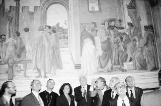 Visita a Firenze, in occasione dell'inaugurazione delle mostre "L'età di Masaccio. Il primo Quattrocento a Firenze" e "L'idea Ferrari" e del restauro degli affreschi di Masaccio nella chiesa di S. Maria del Carmine
