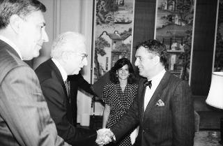 Incontro del Presidente della Repubblica Francesco Cossiga con Sid Ahmed Ghozali, ministro degli Affari Esteri della Repubblica Algerina Democratica e Popolare