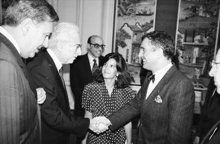 Incontro del Presidente della Repubblica Francesco Cossiga con Sid Ahmed Ghozali, ministro degli Affari Esteri della Repubblica Algerina Democratica e Popolare