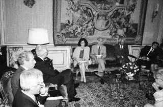 Incontro del Presidente della Repubblica Francesco Cossiga con Sid Ahmed Ghozali, ministro degli Affari Esteri della Repubblica Algerina Democratica e Popolare