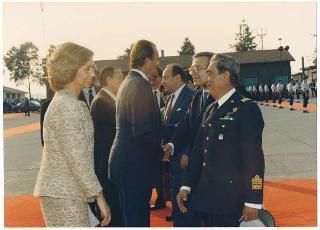 Incontro del Presidente della Repubblica Francesco Cossiga con il Re di Spagna Juan Carlos e la Regina Sofia, in occasione dei Campionati mondiali di Calcio. Verona