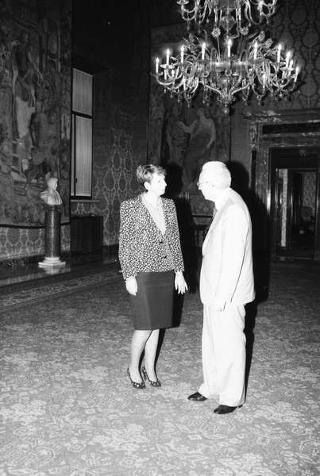 Incontro del Presidente della Repubblica Francesco Cossiga con Sabine Bergmann-Pohl, Presidente ad interim della Repubblica Democratica Tedesca