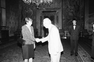 Incontro del Presidente della Repubblica Francesco Cossiga con Sabine Bergmann-Pohl, Presidente ad interim della Repubblica Democratica Tedesca