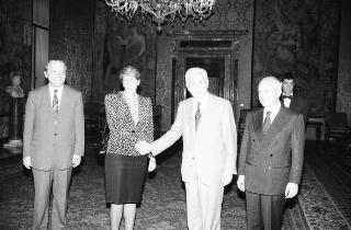 Incontro del Presidente della Repubblica Francesco Cossiga con Sabine Bergmann-Pohl, Presidente ad interim della Repubblica Democratica Tedesca