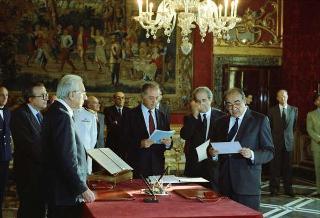 Intervento del Presidente della Repubblica Francesco Cossiga al Giuramento dei nuovi ministri del VI Gabinetto Andreotti
