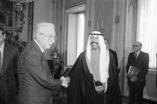 Incontro del Presidente della Repubblica Francesco Cossiga con Sua Altezza Reale Saad Abdullah Al Sahah, primo ministro e Principe ereditario del Kuwait