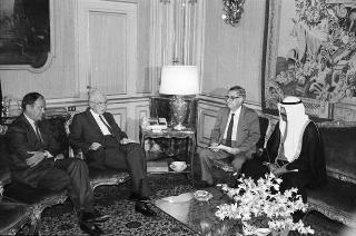 Incontro del Presidente della Repubblica Francesco Cossiga con Sua Altezza Reale Saad Abdullah Al Sahah, primo ministro e Principe ereditario del Kuwait